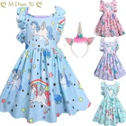 Детское вечернее платье на день рождения, платье для маленьких девочек с единорогом, праздничное официальное платье-пачка, сарафан принцессы, одежда для косплея