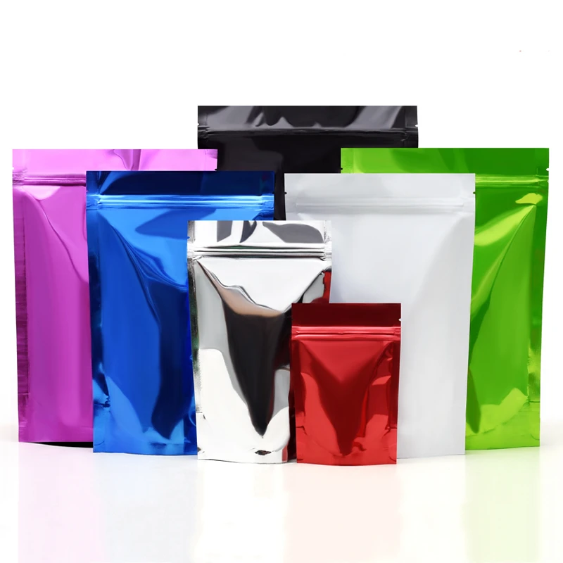 

100pcs Snack Dog Food Cosmetic Subpackaging Aluminum Foil Bags Self-reliance Ziplock Bag Moisture Proof Seal Self Sealed Storage