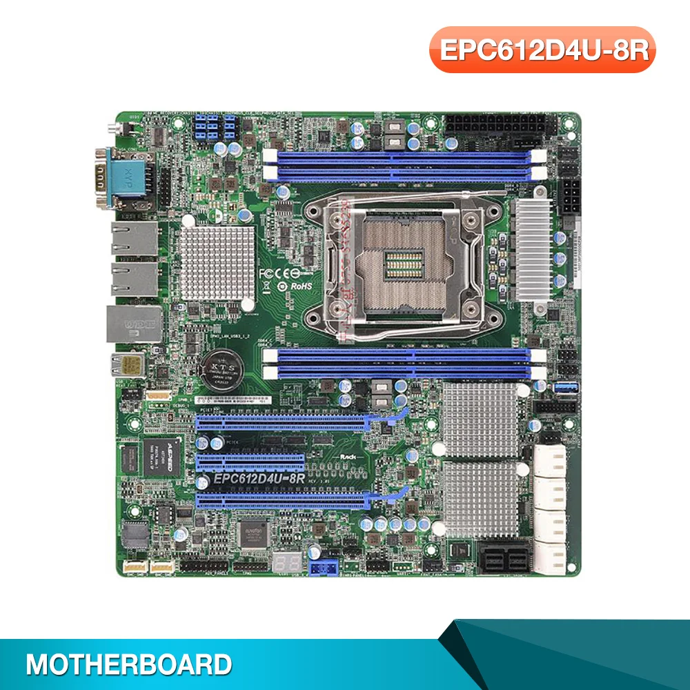 Server Motherboard For EPC612D4U-8R For ASROCK DDR4 LGA2011 C612 UATX Support E5-1600 2600 V3 V4