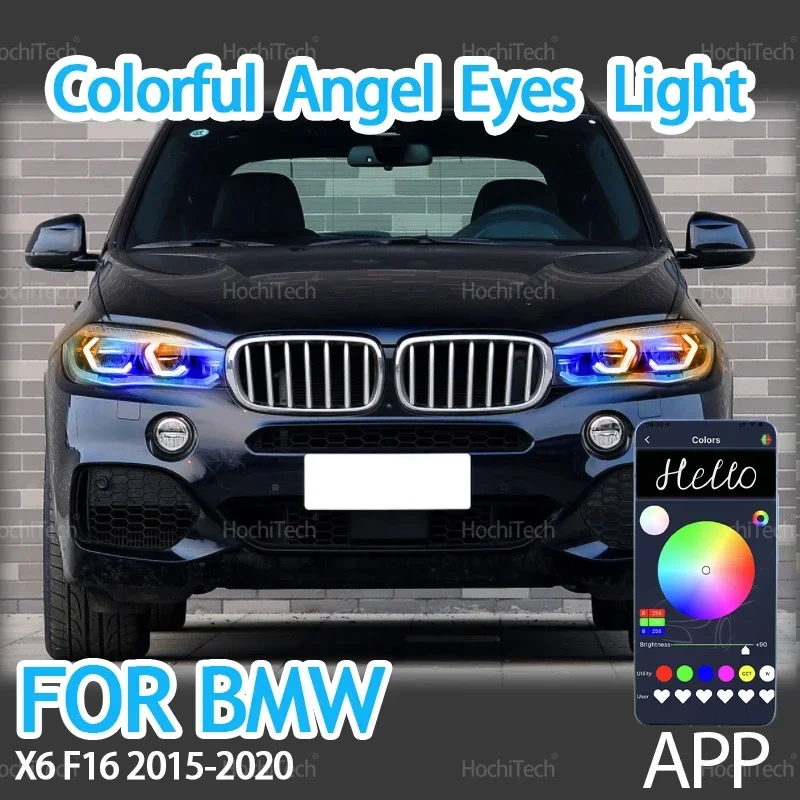 Для BMW X6 F16 2015-2019 XDrive35i 50i XDrive30d 35d 40d M50d Flowing DRL M4 Style LED Angel Eyes Кольцо лампы с указателем