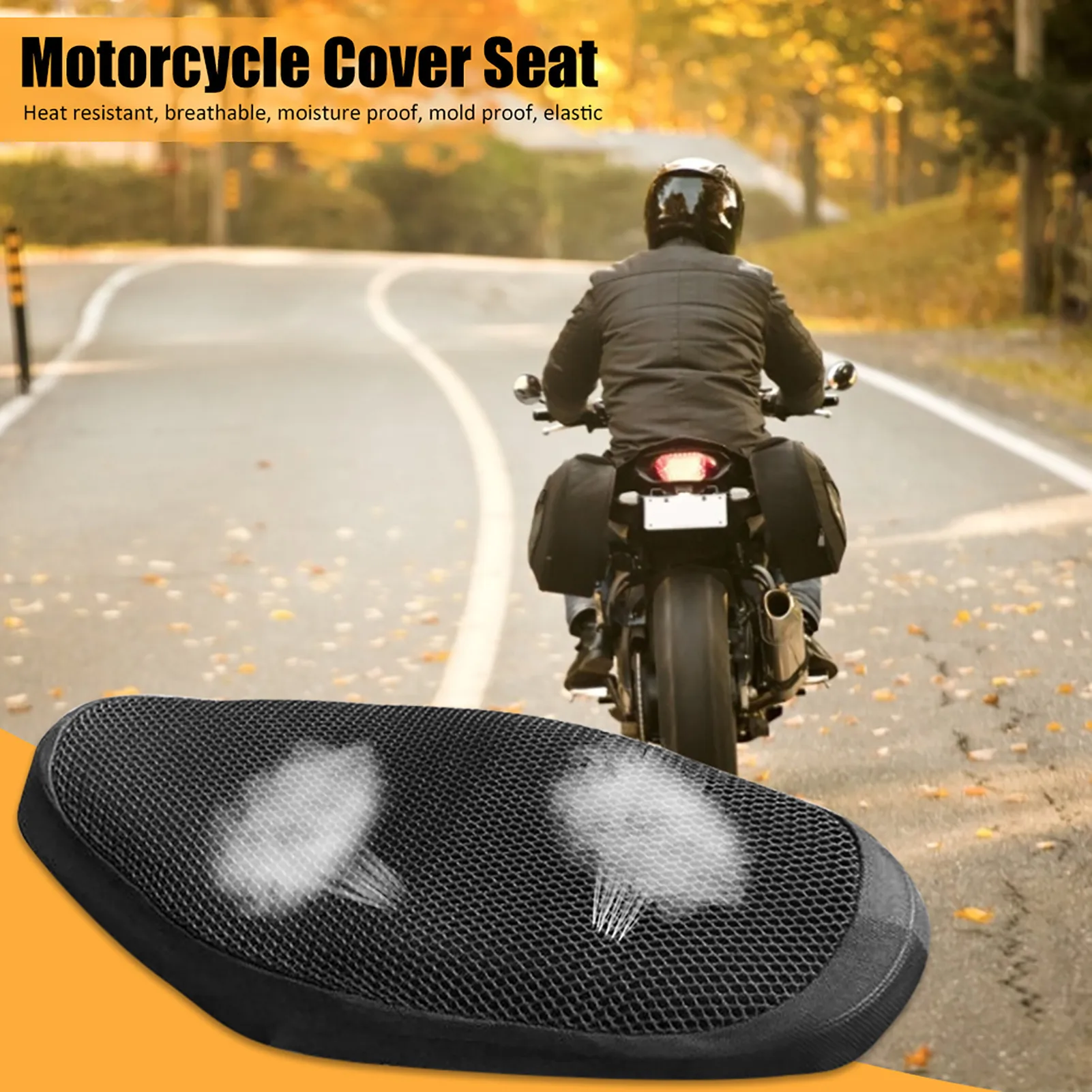 

Чехол для мотоцикла, скутера, сиденье мопеда, дышащий нескользящий 3D чехол из сетчатой ткани, водонепроницаемый защитный чехол для седла си...