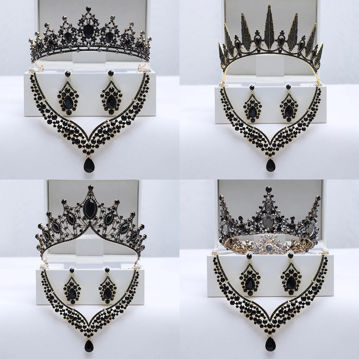 Модный свадебный комплект ювелирных изделий Itacazzo-Черная Корона/ожерелье