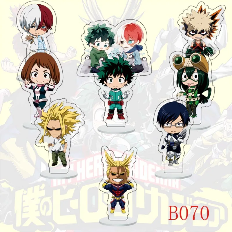 

9 Pcs/set Cute 6cm Japan Anime My Hero Academia Boku No Hero Academy Acrylic Stand Model Desk Decor Plate Action Figure Toys