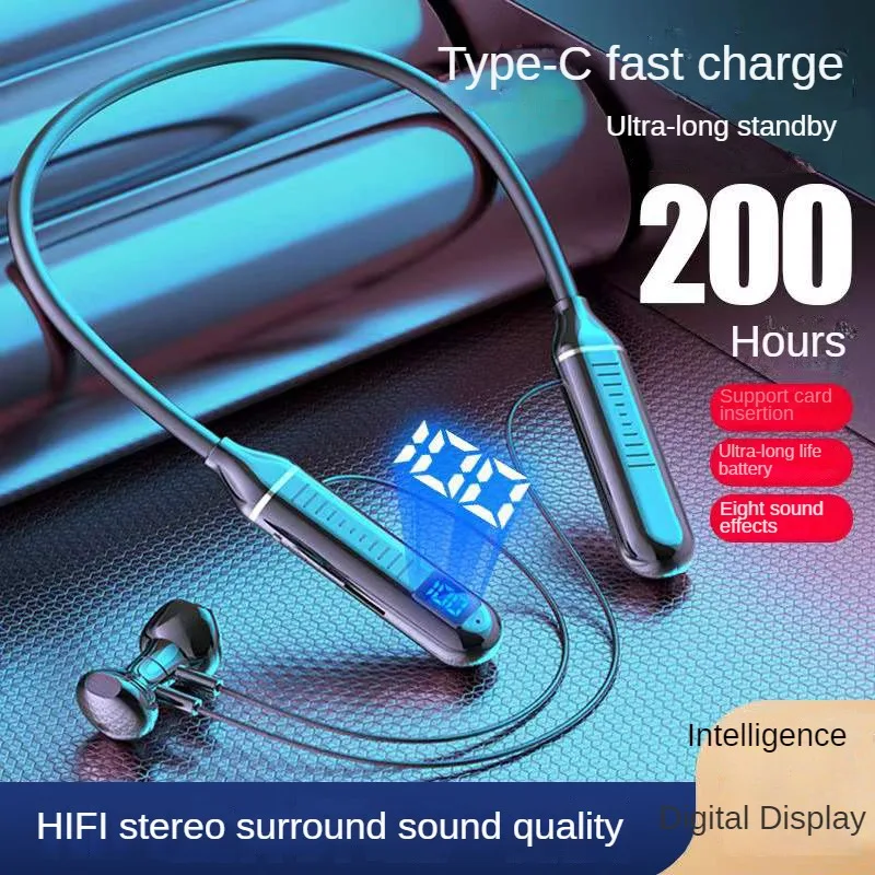 

neck-mounted Bluetooth headset hanging neck Bluetooth headset power display wireless 5.3 sports dual battery ultra-long standby