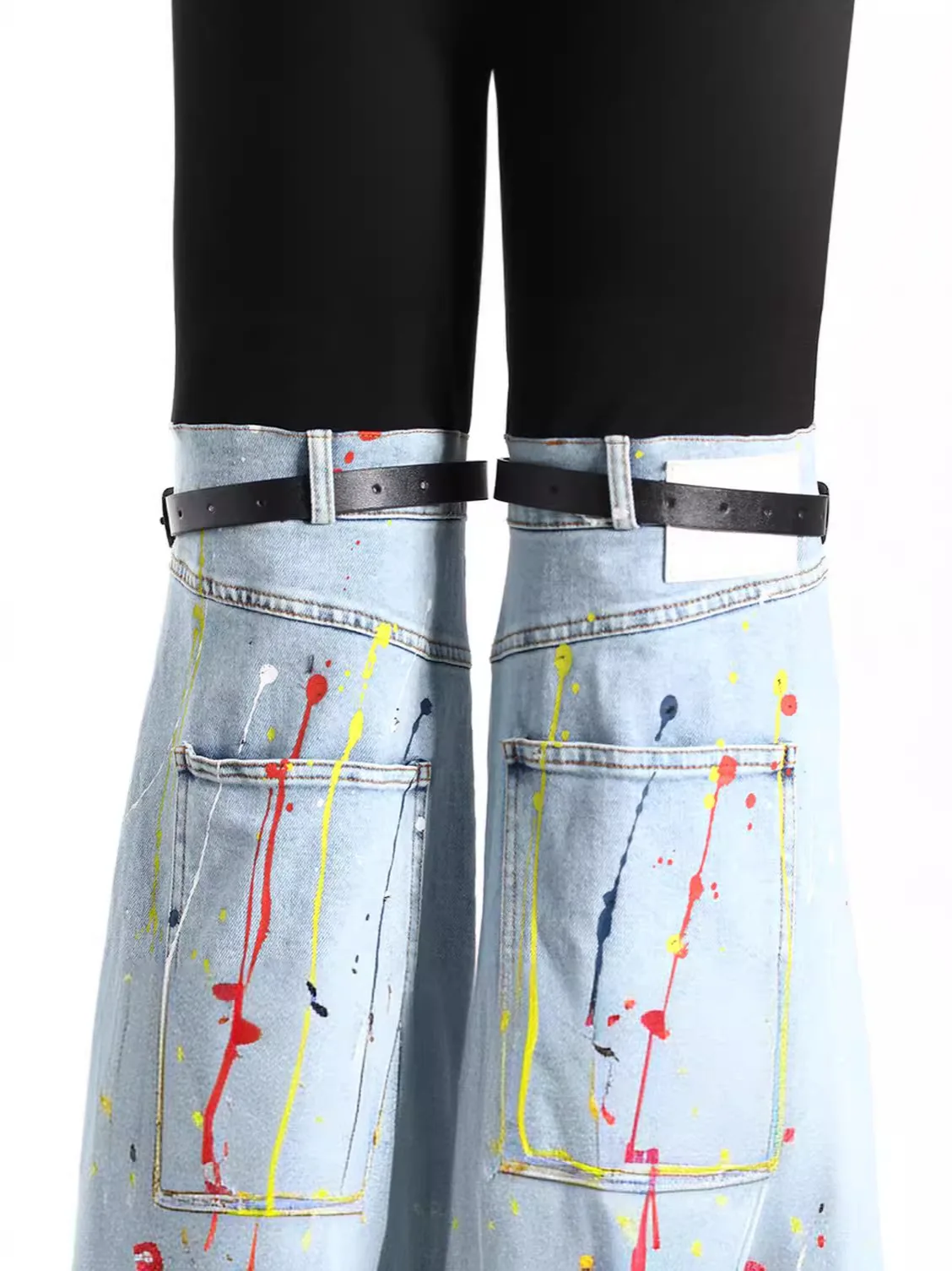 Джинсовые синие черные женские брюки 1 пара разноцветные Новая мода Повседневная