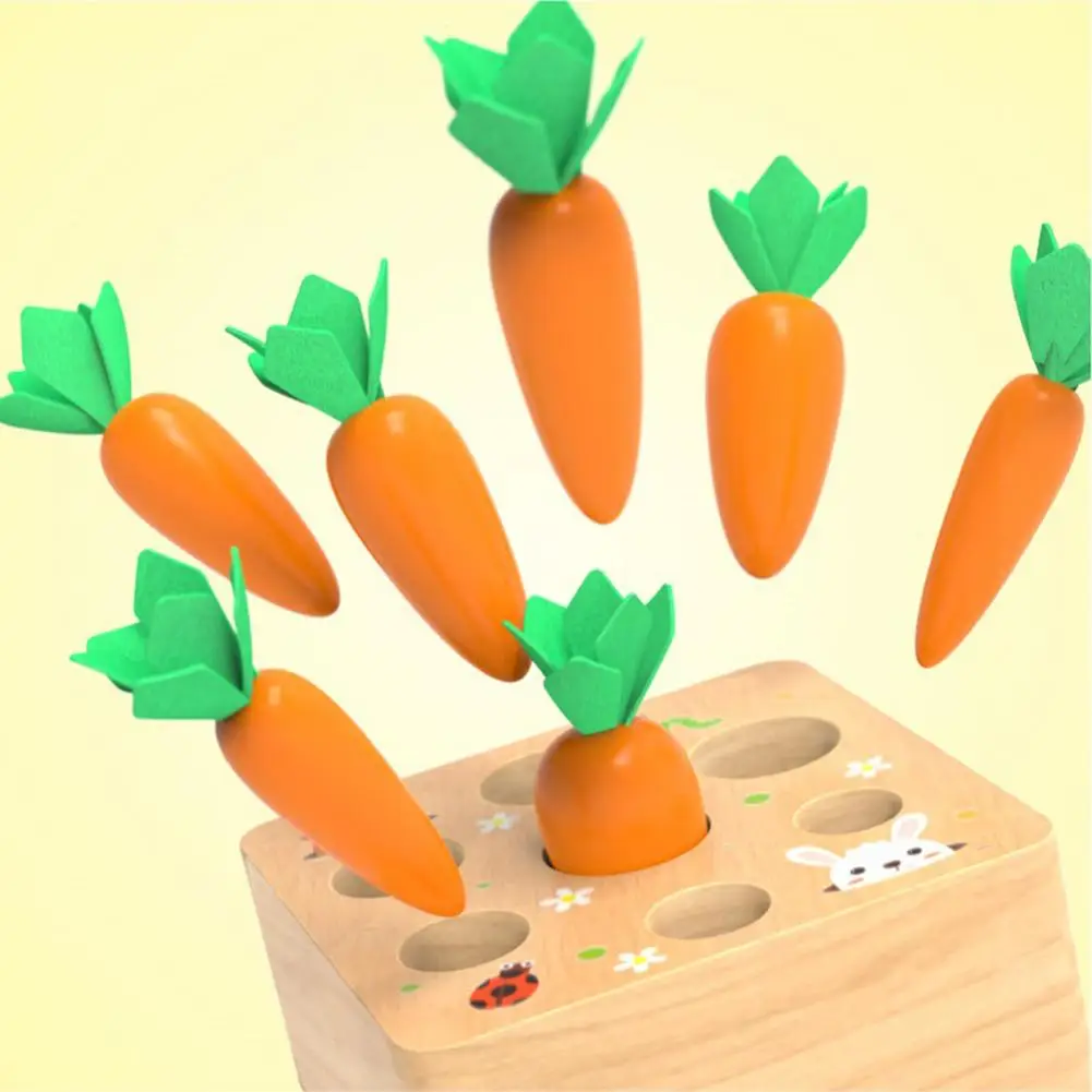 

Wooden Block Pulling Carrot Game Kids Montessori Toy Block Set Cognition Ability Alpinia Toy Funny Interactive игрушки Juguetes