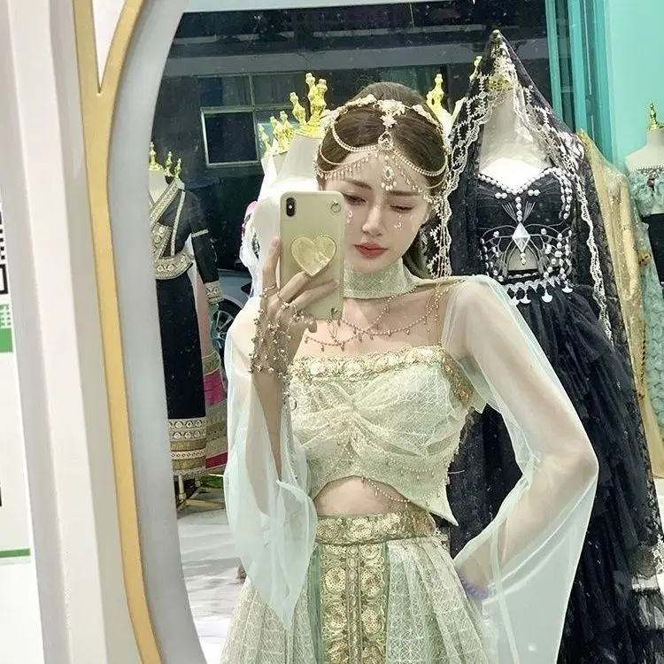 Dunhuang стиль ханьфу женский Хани Экзотический западные регионы Xishuangbanna Dai одежда