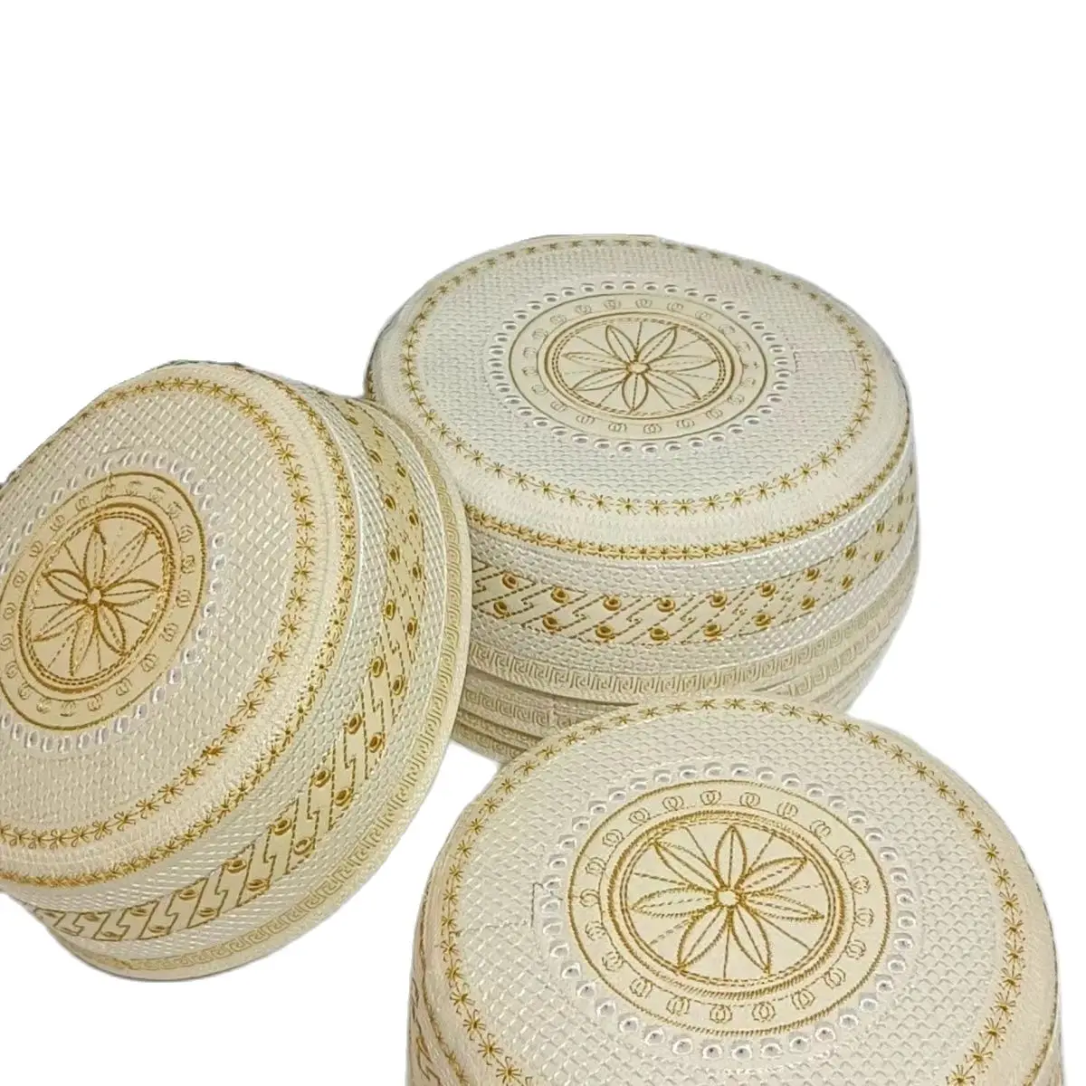 

Men Boys Muslim Prayer Kufi Hat Skull Cap Embroidery Islam Kufi Headware takke Praying Beanie Hat Kofia Topi Hat