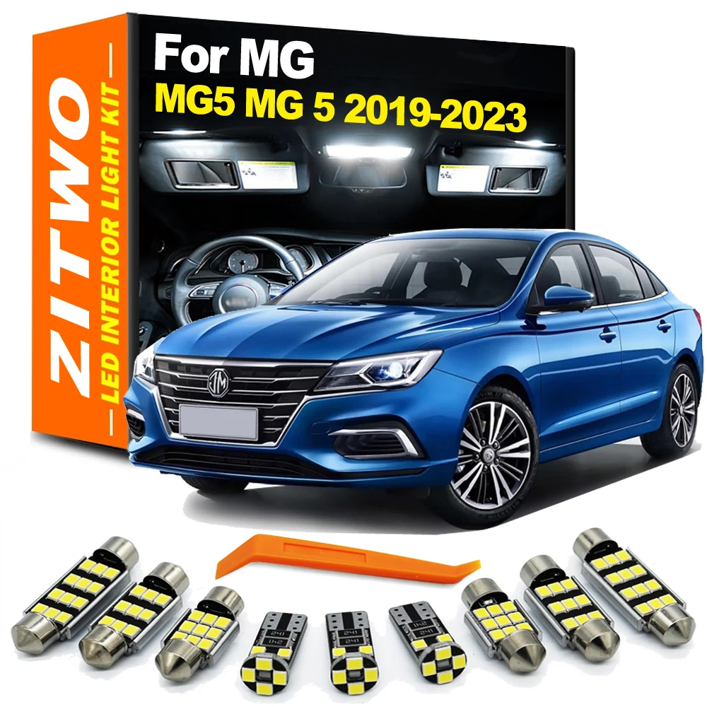 Двойного интерьера для чтения, дневного света, номерного знака, лампа в комплекте для MG 5 MG5 2019 2020 2021 2022, дневного света для багажа, 9 шт.