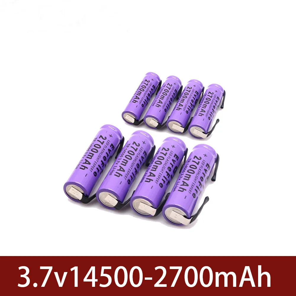 Новая литиевая батарея 14500 перезаряжаемая для сварки никелевая лампа 3 7 в 2700 мАч