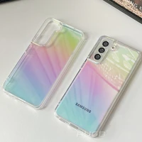 luxury colorful laser shockproof transparent case for samsung galaxy s22 s21 s20 ultra plus fe note 20 10 a51 a71 a52 a72 cover