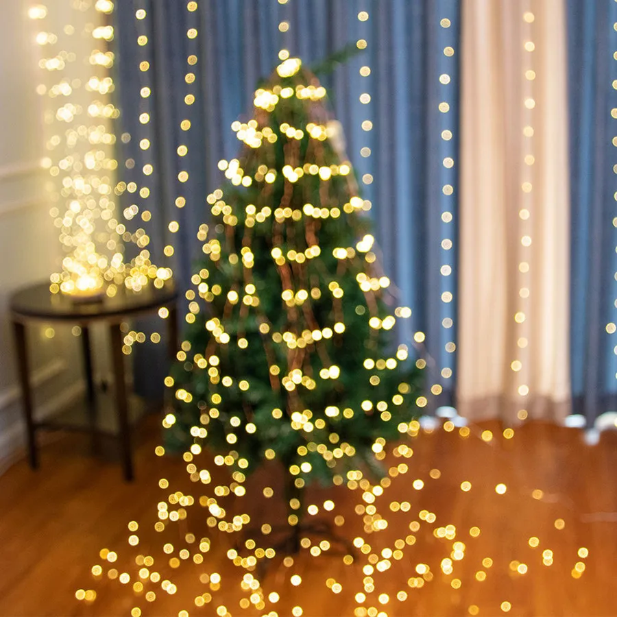 

Outdoor Copper Wire Fairy Light Garland 10x2M 40X2M Tree Vines Waterfall Branch Light Christmas String Light For Garden Patio