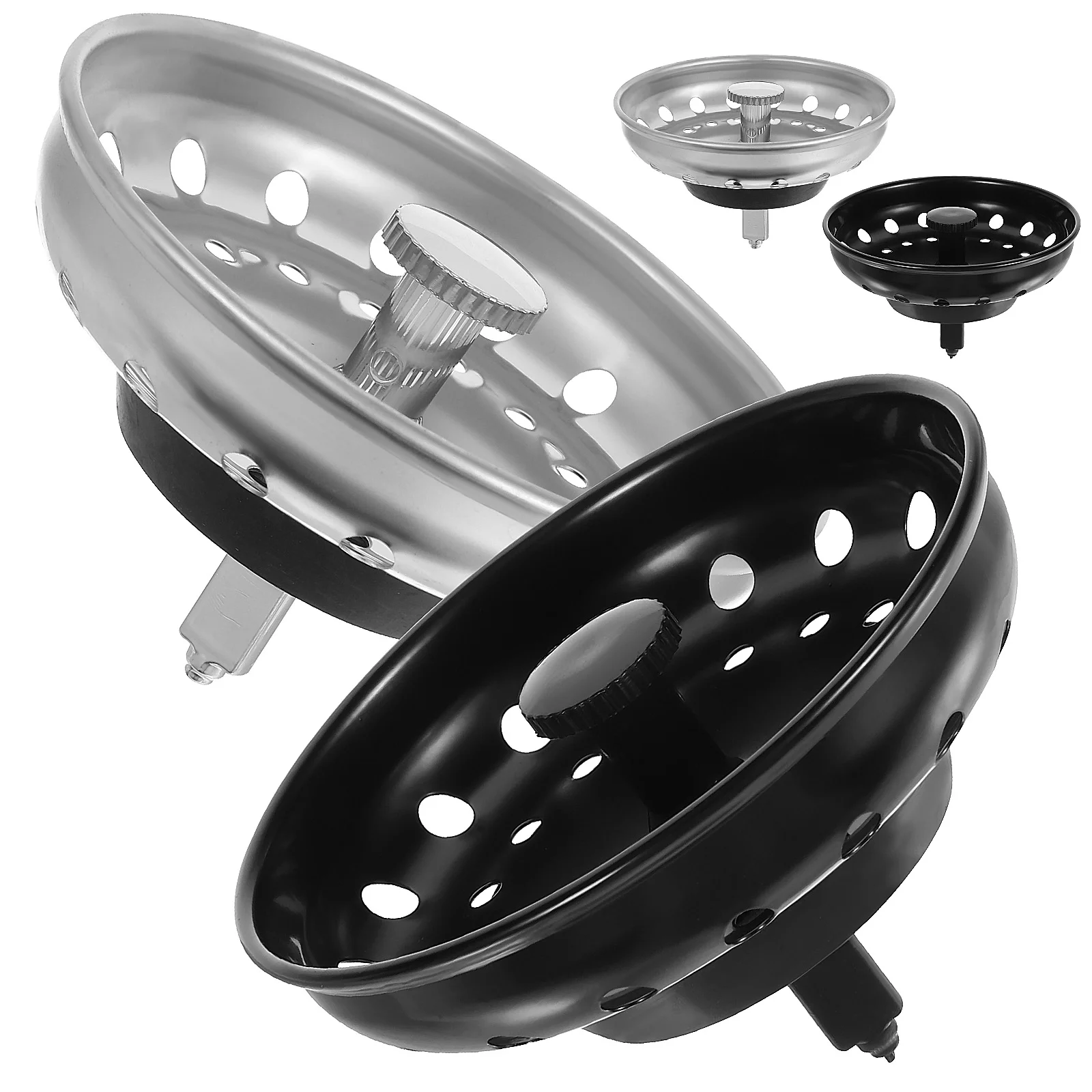 

Launching Accessories Sink Stoppers Strainer Basket Drain Kitchen Replacement Stainless Steel Plug Filter Black