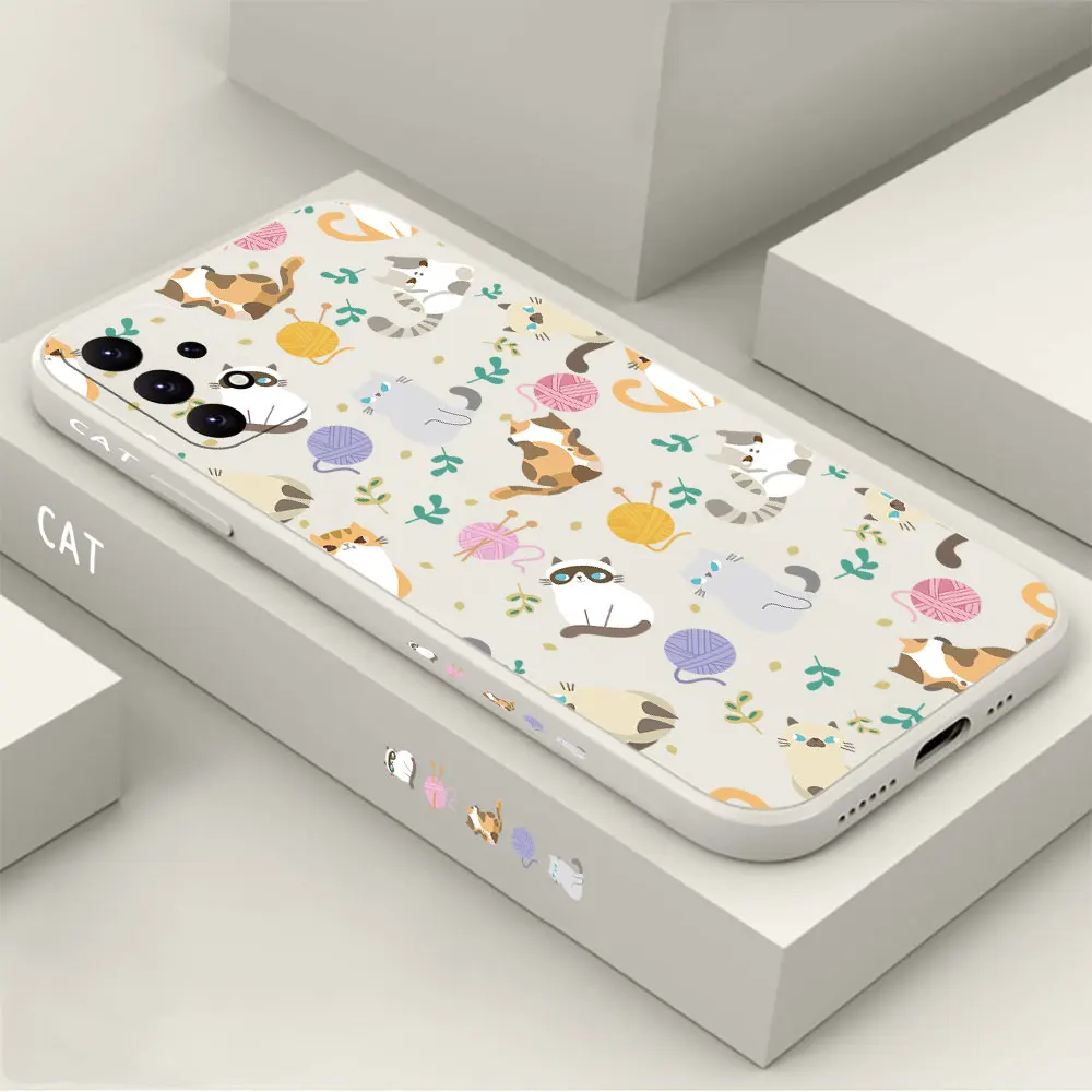 

Simple Cat Pattern Case For Samsung Galaxy A91 A73 A72 A71 A53 A52 A51 A42 A33 A32 A31 A23 A22 A21S A13 A12 A03S A02S 5G Cover