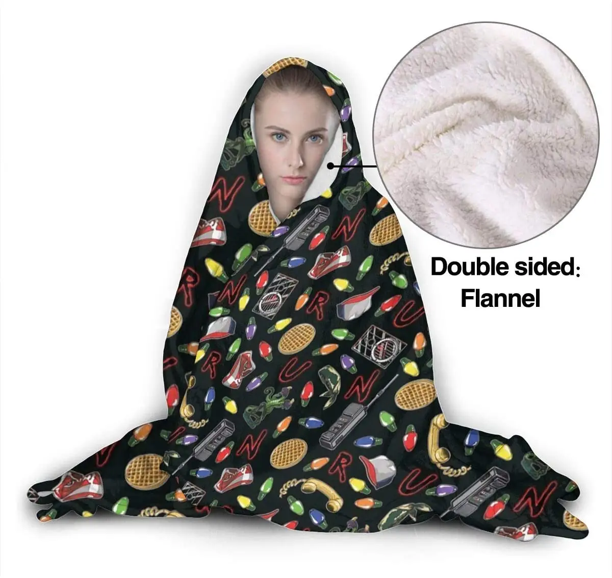 Фланелевое Одеяло с капюшоном очень странные дела | Пледы