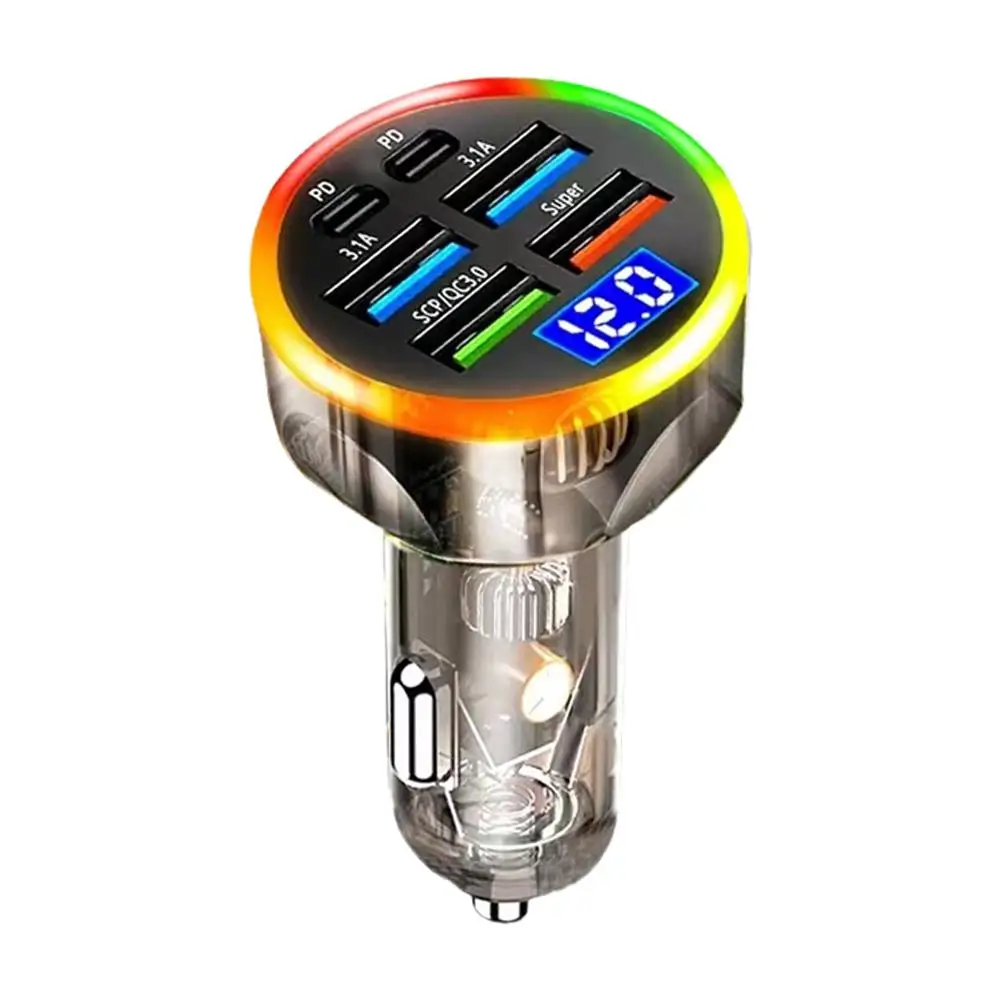 Автомобильное зарядное устройство 250 Вт быстрая зарядка сигарет 6 в 1