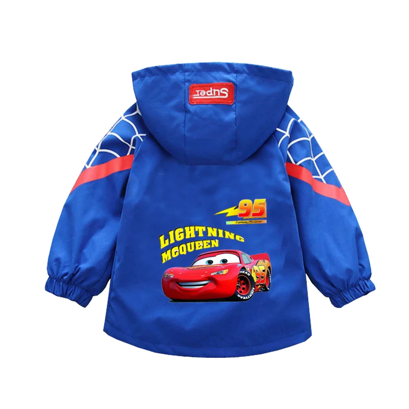 Куртка с капюшоном для мальчиков на молнии мультяшными машинками