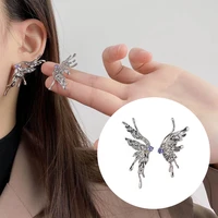 new fashion aesthetic punk style liquid butterfly earring stud for women cool metal butterfly earrings jewelry wholesale gifts