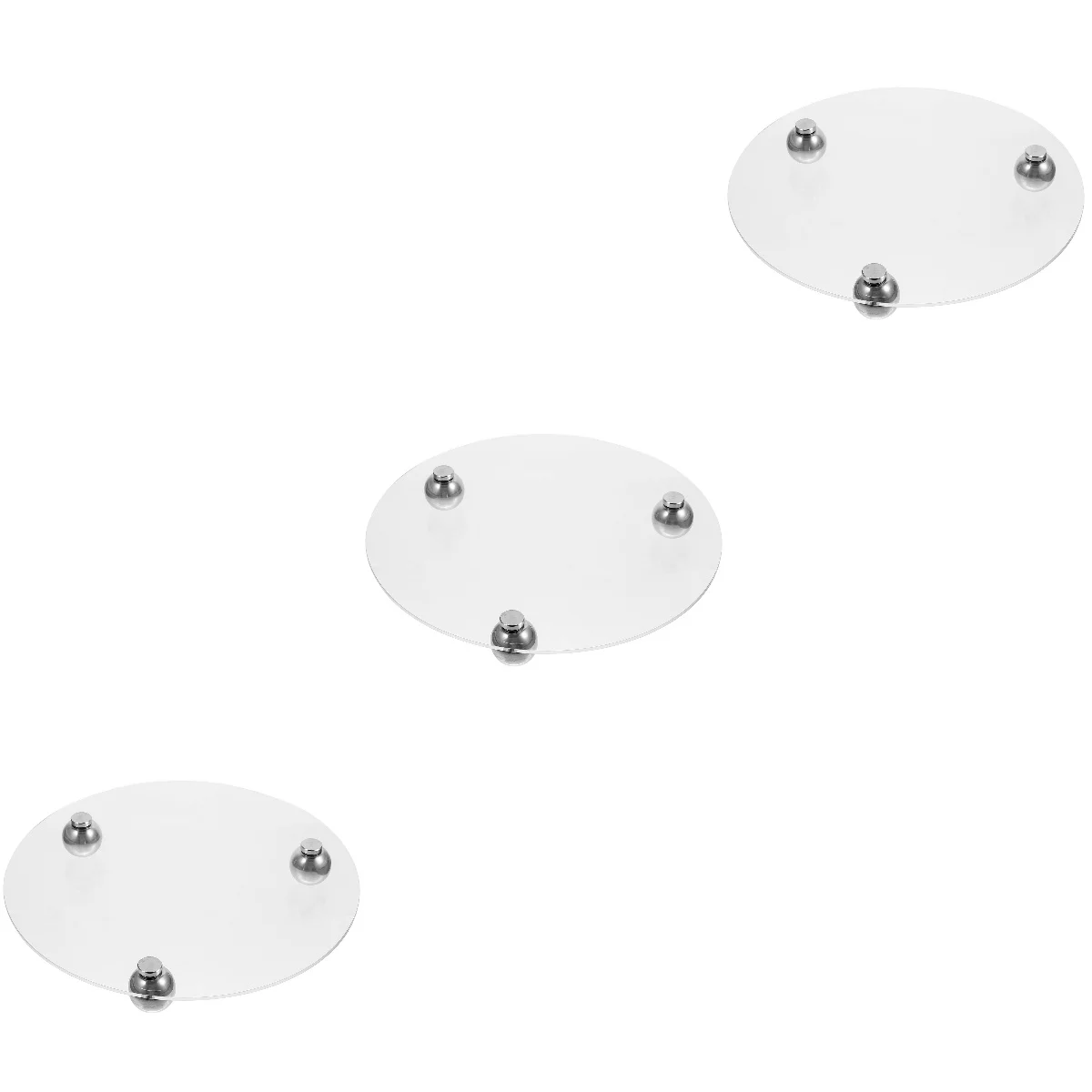 

3pcs Metal Circle Feet Storage Plate Desktop Storage Tray Desktop Organizer