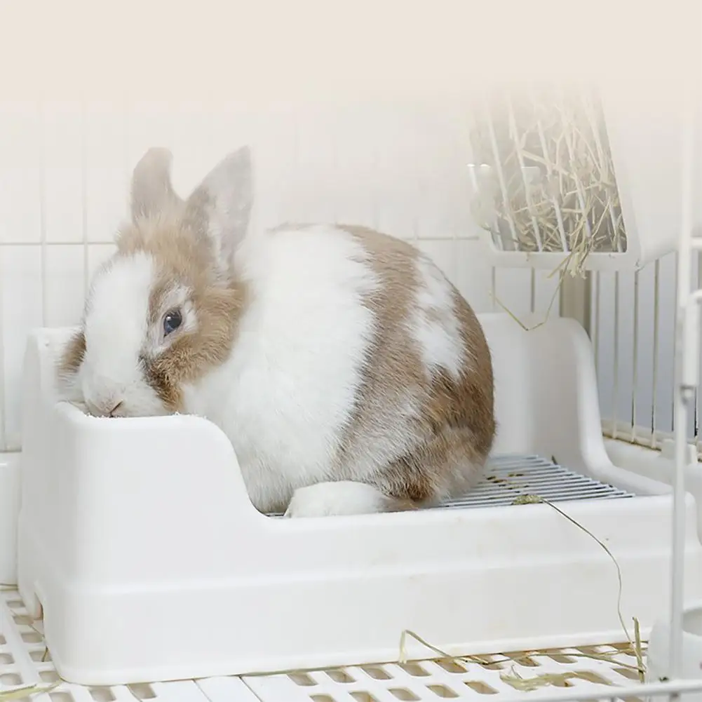 

Large Rabbit Litter Box For Cage Split Potty Trainer Corner Anti-overturn Toilet Box Pet Supplies For Small Animals Dropshipping