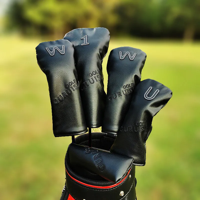 

Golf iron head cover Golf Woods Headcovers Covers For Driver Fairway Putter 135U Clubs Set Heads PU Leather Unisex Simple