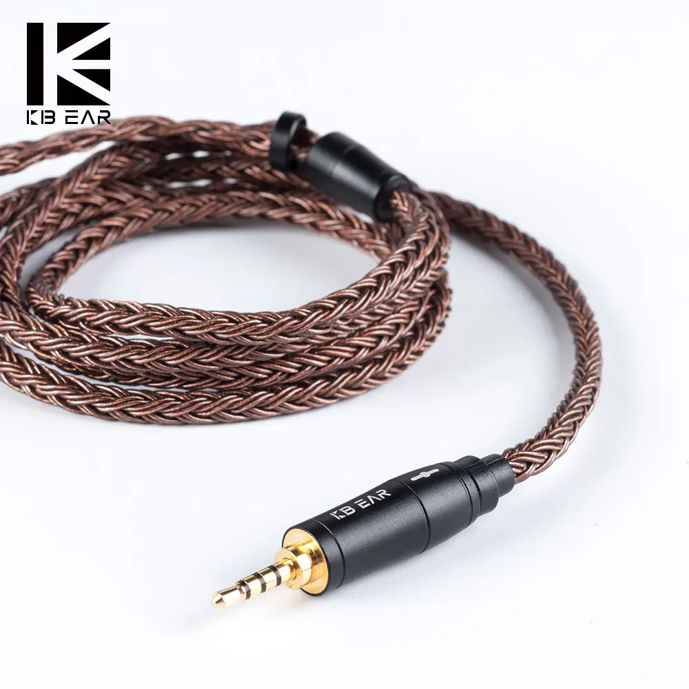 

KBEAR 16 Core Pure Copper Earphone Audio Cable Earbuds Connector 2PIN/MMCX/QDC Use For KZ EDX ZSN PRO BLON BL-03 KS1 Headphone