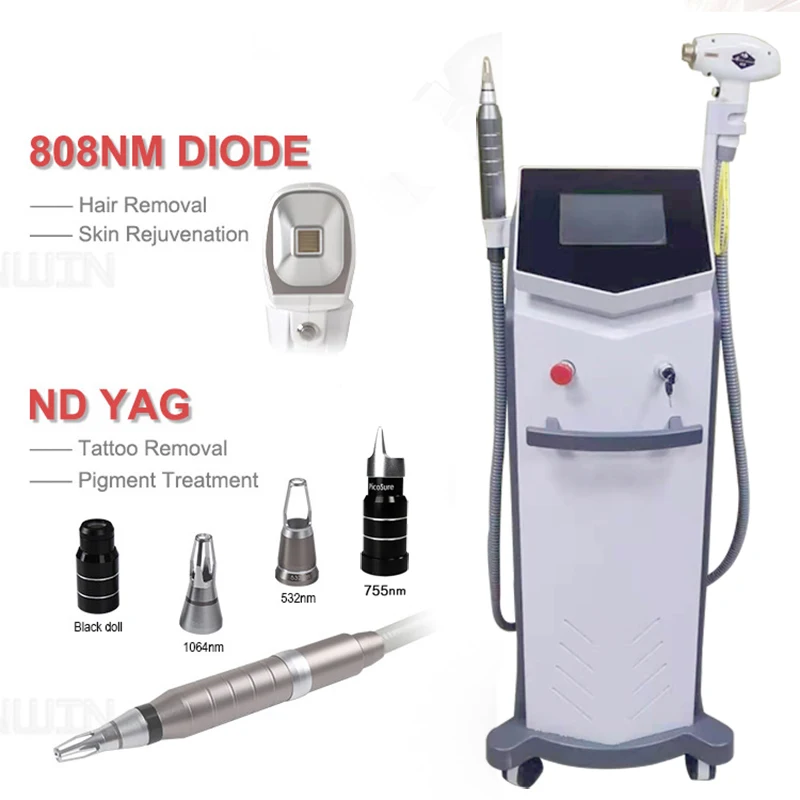 

755 1064 808 WavelengthHair Removal IPL SHR Machine ND YAG Machine Laser Picosecond Tattoo Removal Machine 808nm Diode