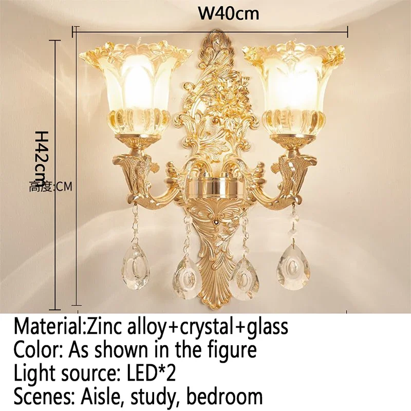 Роскошный хрустальный настенный светильник DLMH Европейский прикроватный для