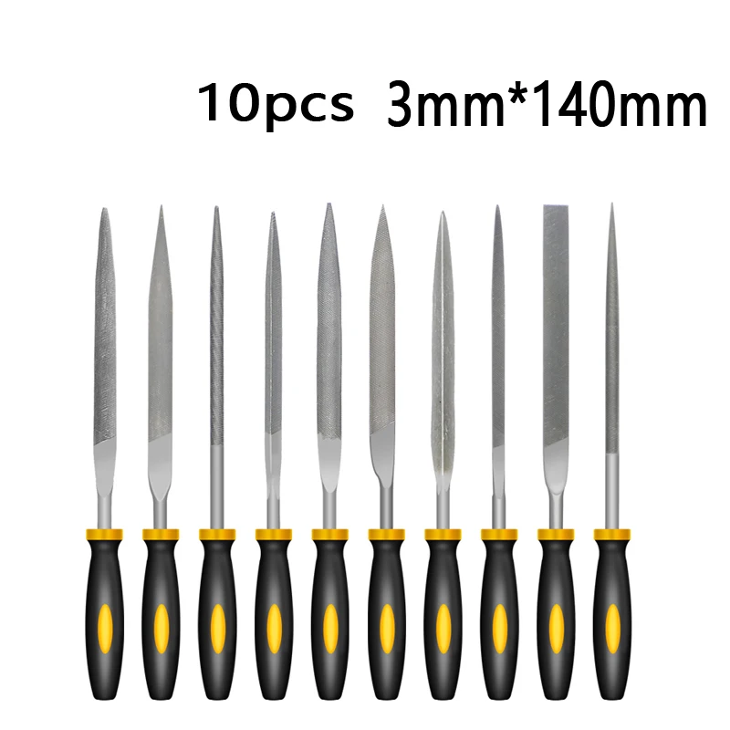 

10 шт. 3X140 4x160 5X180 мм мини-металлический рашпиль, набор игольчатых напильников, инструменты для резьбы по дереву для стального рашпиля, напильник для деревообработки, ручной напильник
