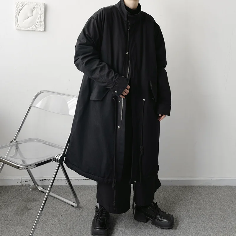 Winter Thick Long Coat Men Warm Fashion Oversized Trench Coat Men Korean Loose Thickened Windbreaker Jacket Mens Overcoat M-XL