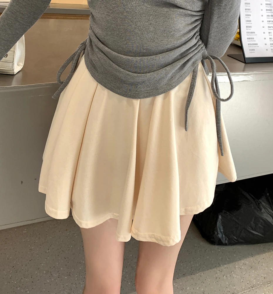

Women's Ballet Dance Elastic High Waist Shorts Skirt Fashionable Elegant Style Young Girl A-line Loose Fluffy Short Skirt