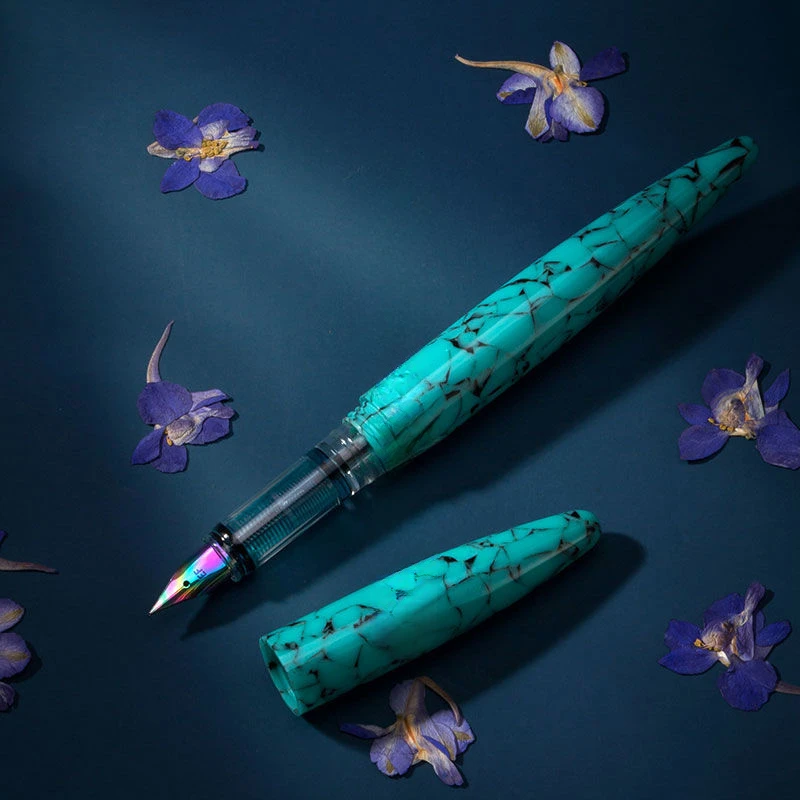 Полупрозрачная мраморная перьевая ручка из акриловой смолы F наконечник 0 5 мм