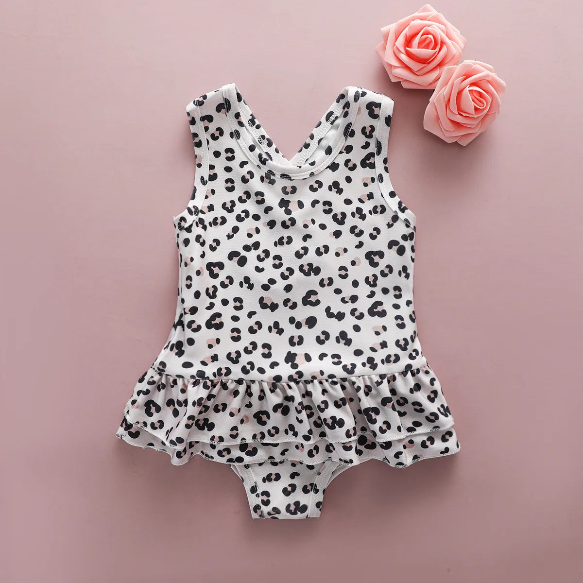 

Infant Baby Girls Boys Romper Summer Children's Swimsuit Girls' Outdoor Vacation Swimsuit Leopard Vest One-piece Swimsuit