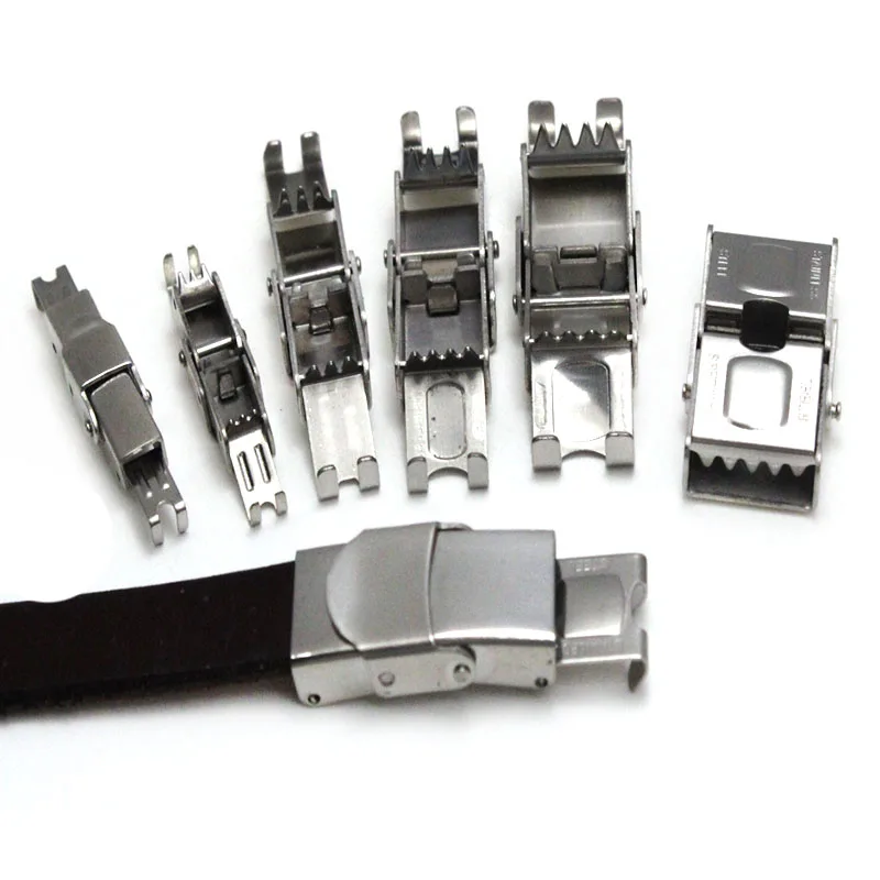 5Pcs Stainless Steel Clasp Crimp Jaw Hook Watch Band Clasps for Leather Silicone Bracelet Jewelry Making DIY Connect Lace Buckle