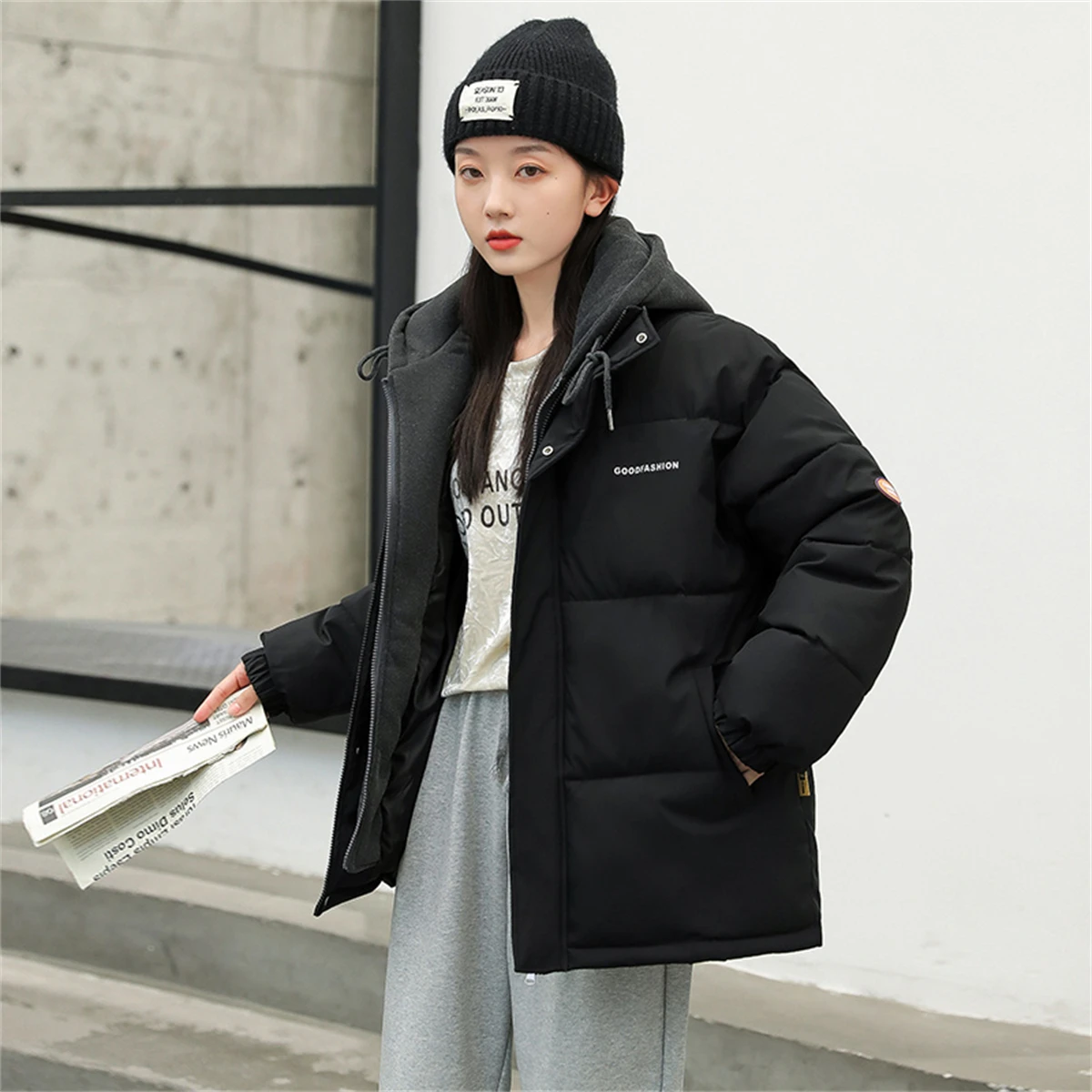 Winter 2022 Thickened Down Cotton Padded Jacket For Female Winter New Korean Version Loose Bread Jacket For Female Hooded Cotton