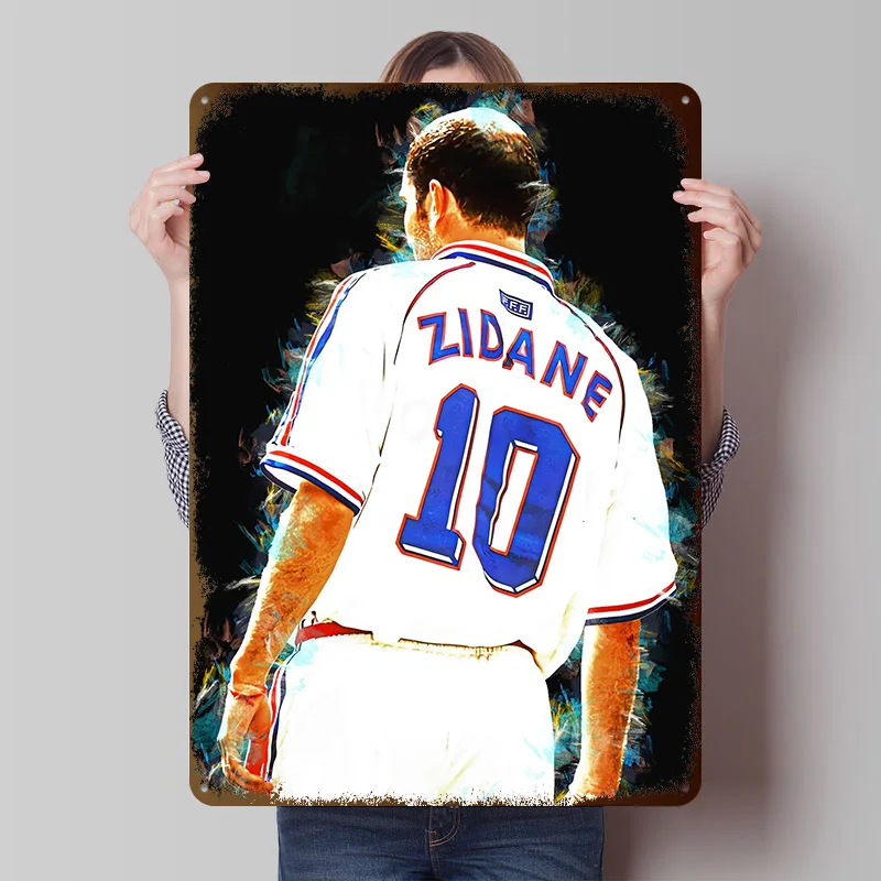 Фото Zidane Legend жесть плакат индивидуальное настенное искусство винтажные металлические вывески ретро жестяная табличка для современного украшения дома роскошный дом №1