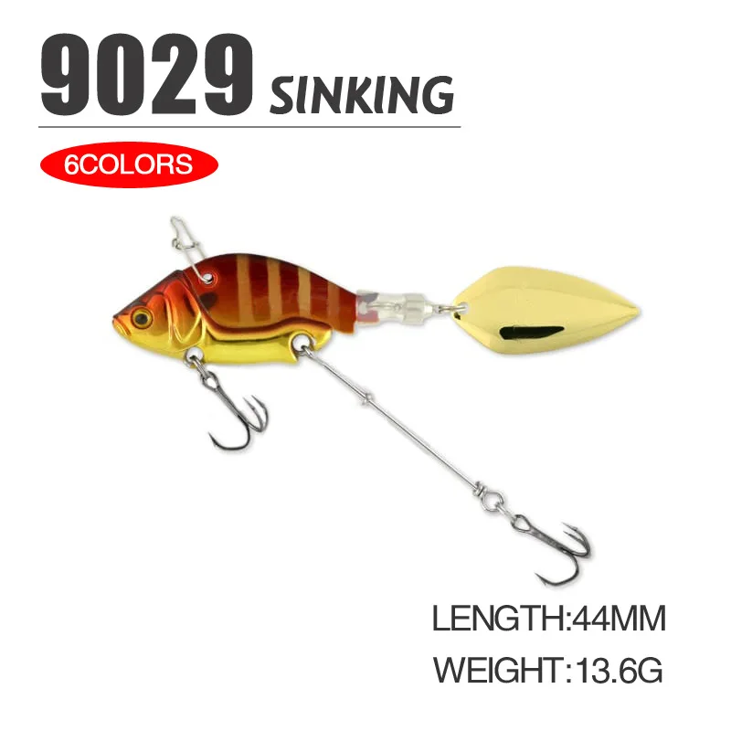 

2023 Hot Sale 2 Pieces/set Long Shot 3D Eyes Metal Vib Blade Lure 13.6g 44mm Sinking Vibration Baits Artificial Vibe 6 colors