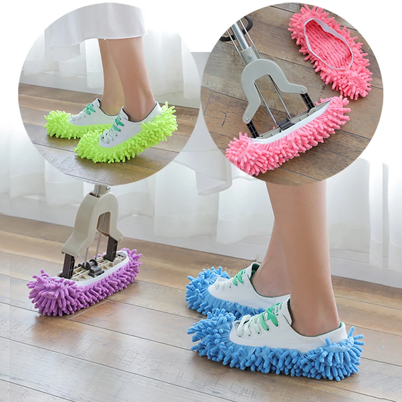 

1/2pc Dust Cleaner Grazing Slippers House Bathroom Floor Cleaning Mop Cleaner Slipper Lazy Shoes Cover Microfiber Duster Cloth