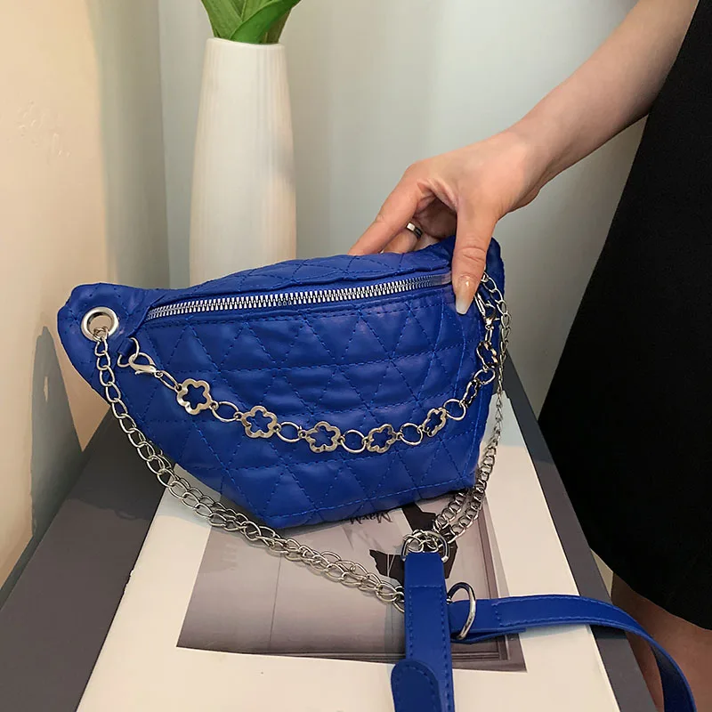 

Модные забавные Сумки на цепочке для женщин, клетчатая поясная сумка из искусственной кожи, женские фирменные ранцы на плечо