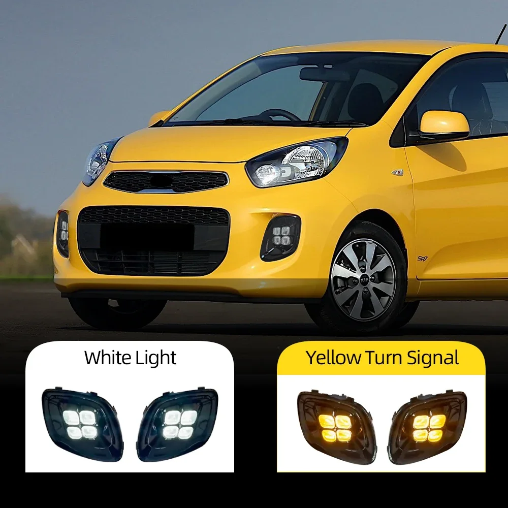 Новый! 2 шт. для Kia Picanto 2015 2016 светодиодные противотуманные фары DRL дневные ходовые