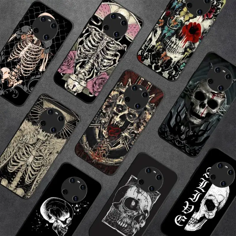 

Gothic Fashion Skull Phone Case for Samsung A51 A30s A52 A71 A12 for Huawei Honor 10i for OPPO vivo Y11 cover