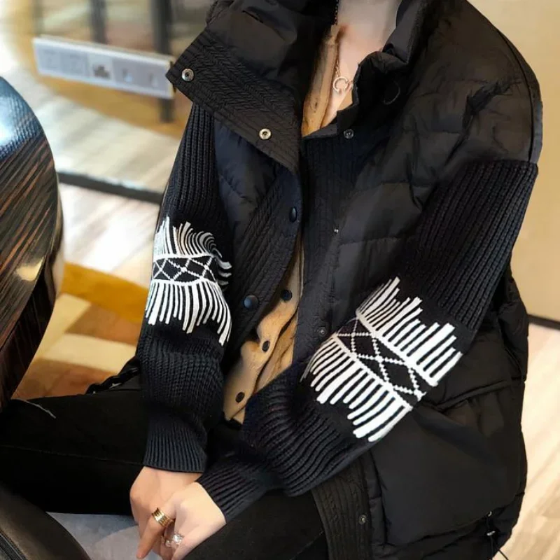 Черная куртка легкая демисезонная скидка элегантное женское пуховое пальто