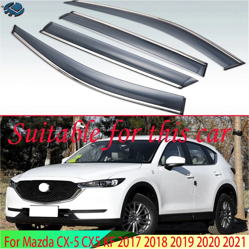 Для Mazda CX-5 CX5 KF 2017 2018 2019 2020 2021 пластиковый внешний козырек вентиляционные шторы