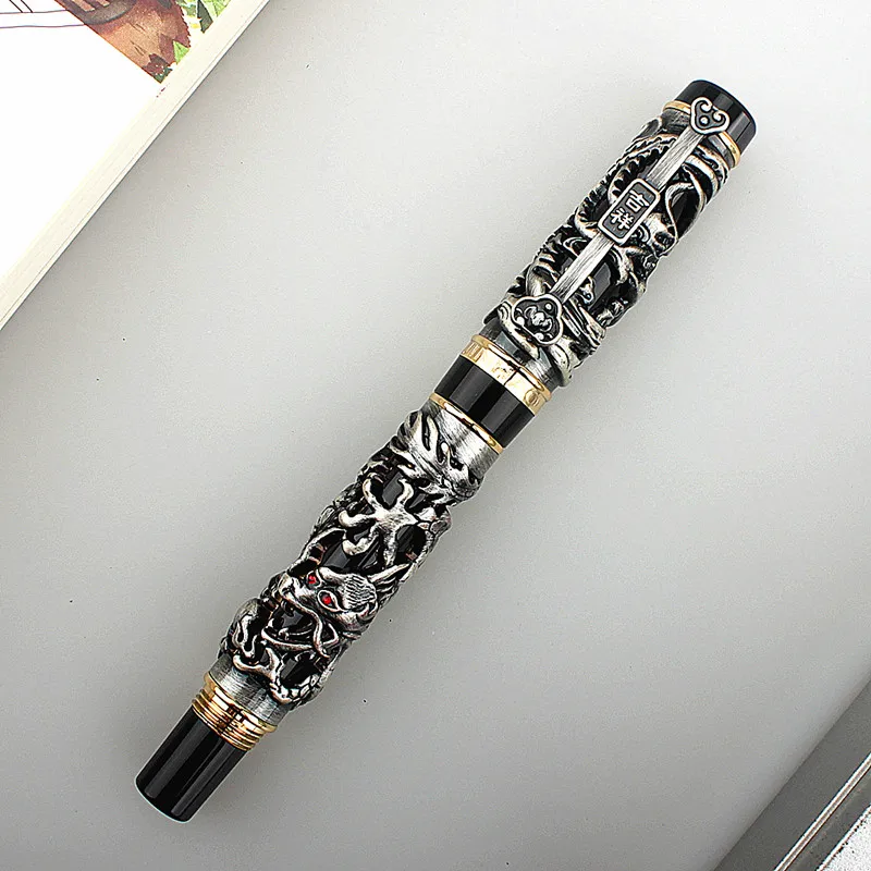 

Металлическая гелевая ручка Jinhao с рисунком дракона и феникса