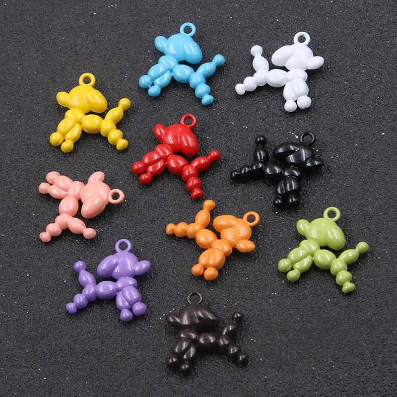 

10pcs 20*22MM 10color Charms Pet Dog Metal Animal Pendant Earring Bracelet DIY Necklace Jewelry Making Material Finding