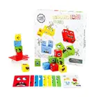 Монтессори, сменяющий лицо мультяшный куб, 64 карты, игрушка для детей, головоломка, развивающая настольная игра для родителей и детей, деревянный вызов
