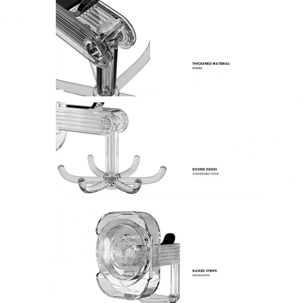 

Reusable Wall-mounted Rack Efficient under Cabinet Kitchen Utensil Hanger 360° Rotatable No Drill Wall Mount with for Organized