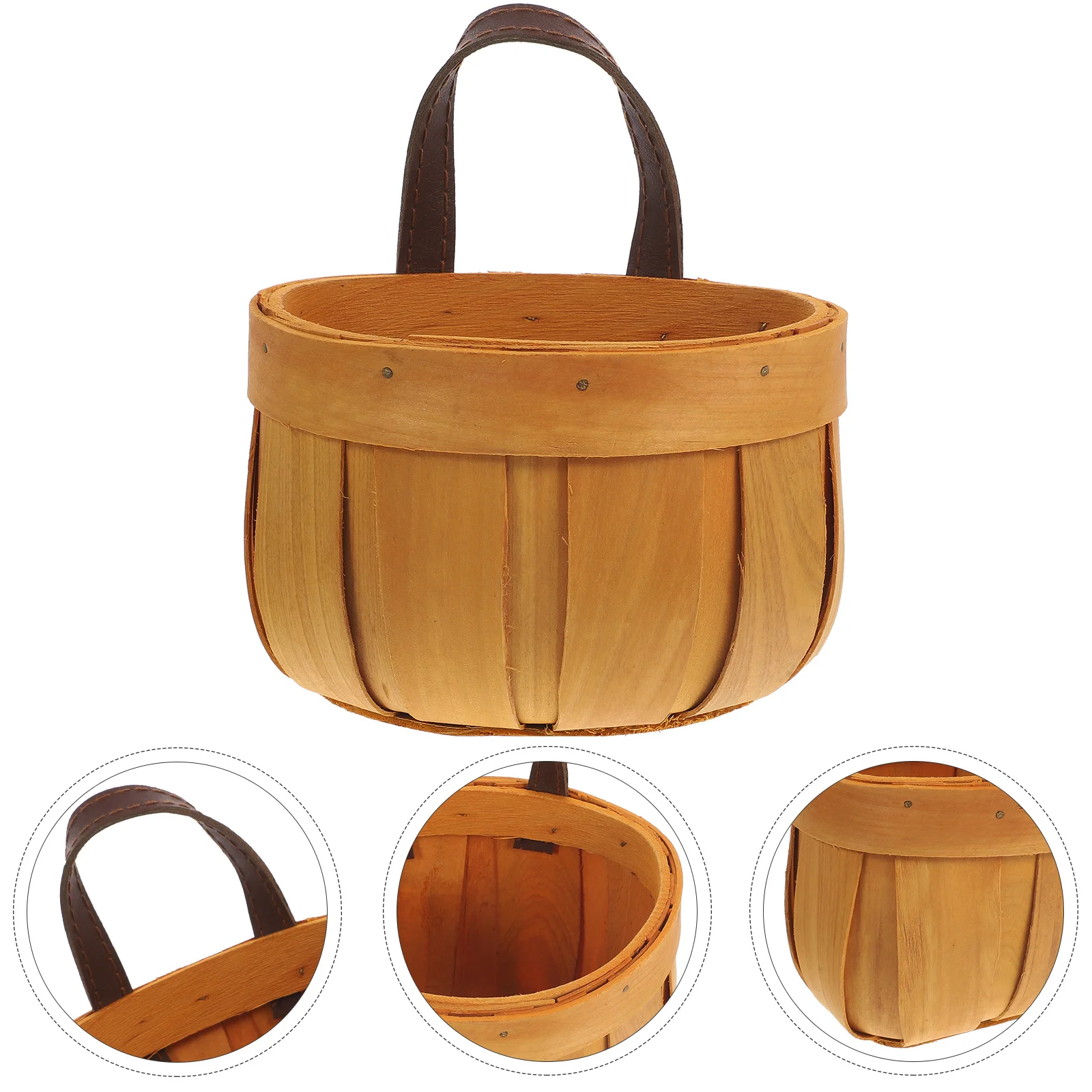 

Kitchen Wall Basket Sundry Container Sundries Storage Hanger Woodchip Woven Flower