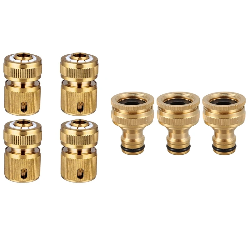 

AFBC 7 Pcs Quick Connector Tap Connector For Garden Irrigation Watering Hose Pipe Fitting Adapter, 3 Pcs A & 4 Pcs B