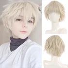 Мужской синтетический парик HOUYAN с короткими прямыми волосами, парик блонд, натуральный черный парик для косплея мальчика, термостойкий парик